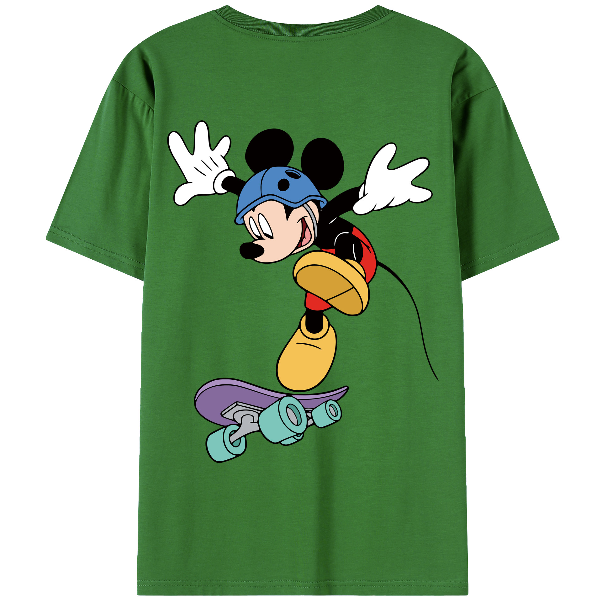（画像用） ミッキーマウス Mickey Mouse レディース半袖Tシャツ(バックプリント)
